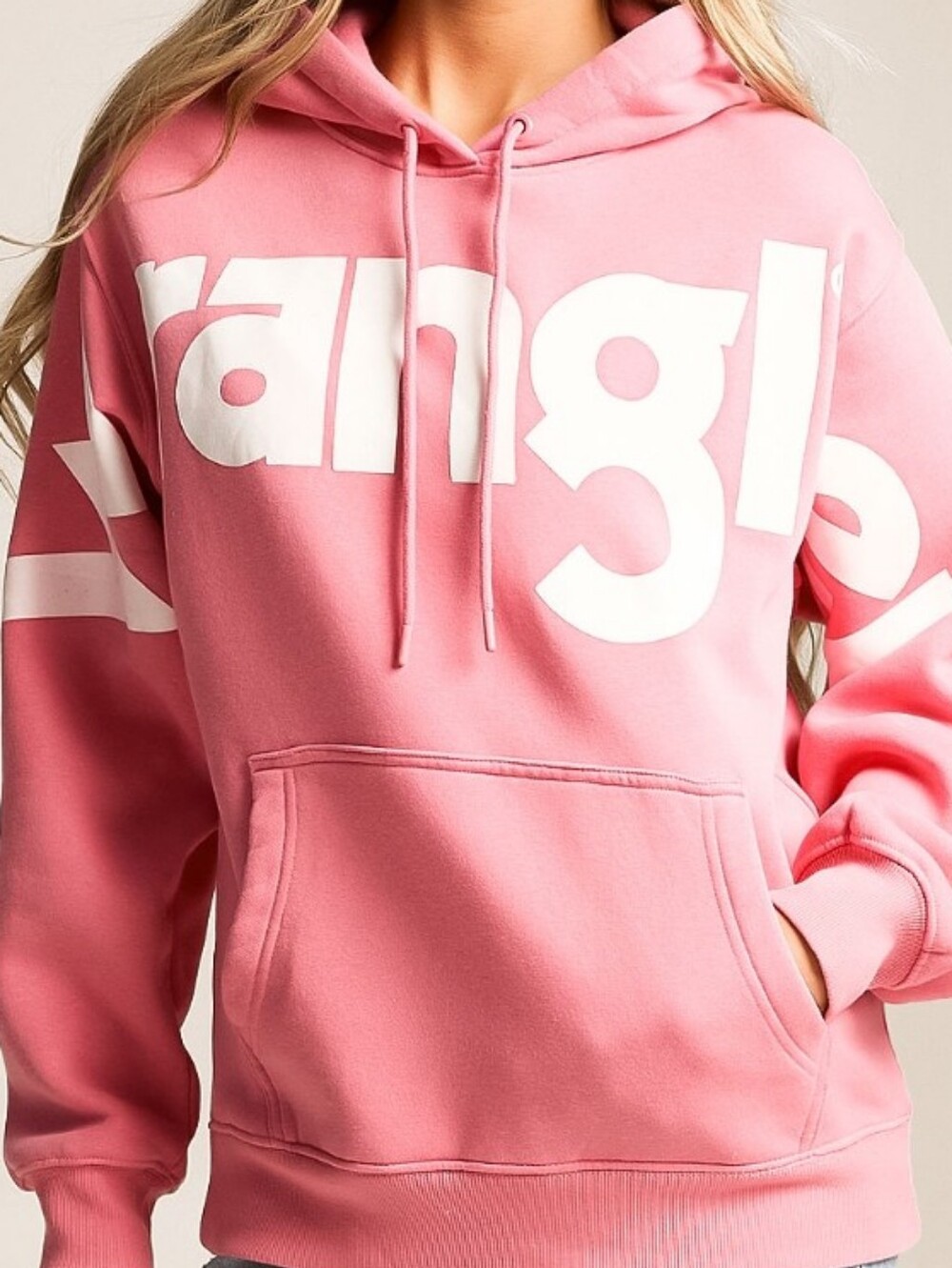 Wrangler Pink Logo Pullover Hoodie